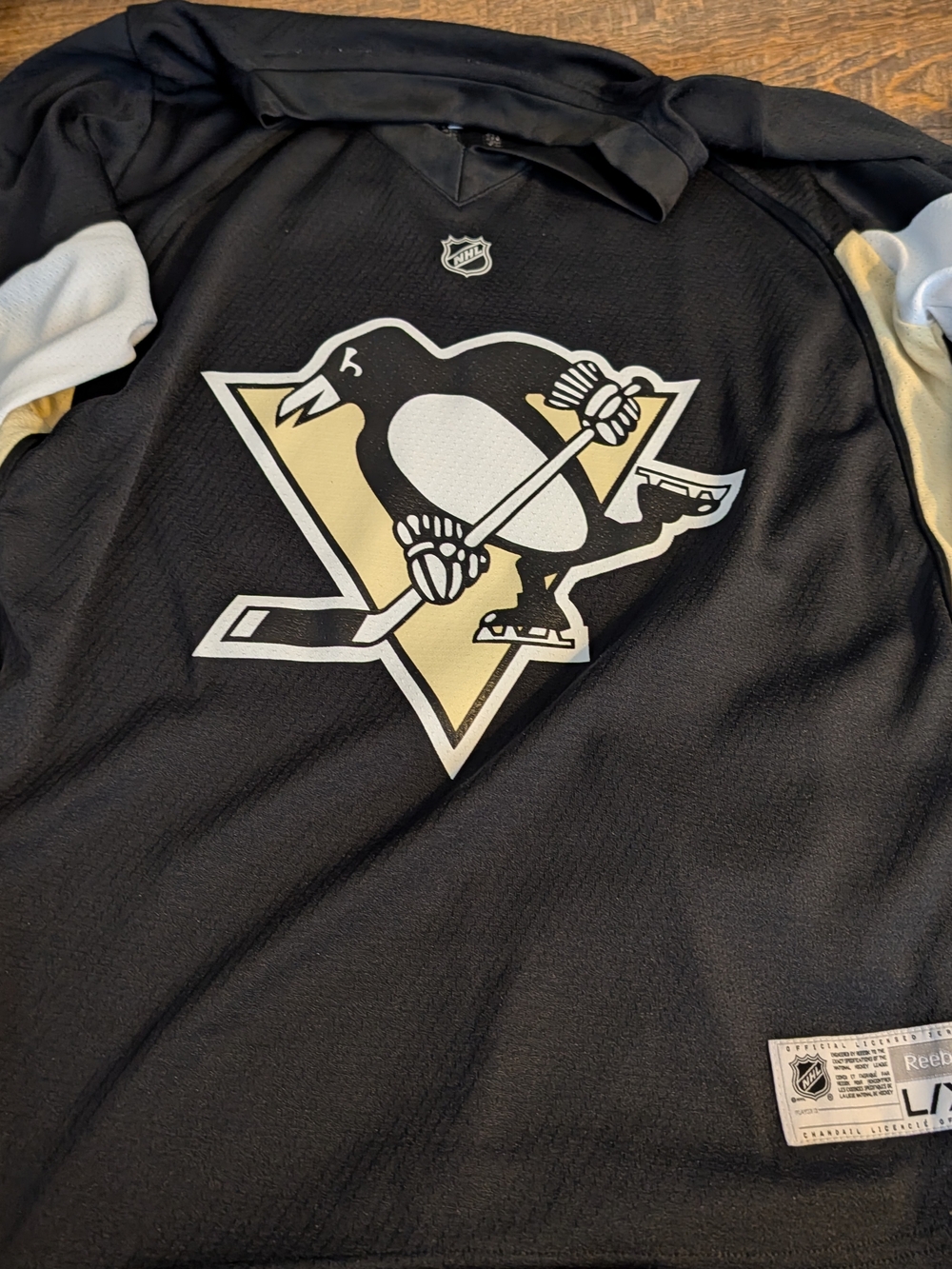 Reebok Pittsburgh Penguins Black & Gold Hockey Jersey